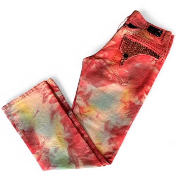 Robin’s Jean Silverado Dark Multicolor Flare Studded Unisex Jeans Size 34 NWT - Picture 2 of 16